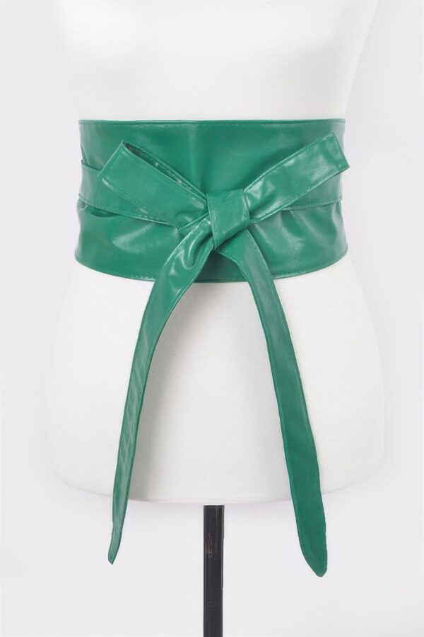 Tie Front Leather Belt – 5″ Wide Polyurethane