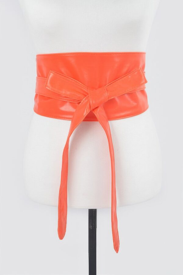 Tie Front Leather Belt – 5″ Wide Polyurethane