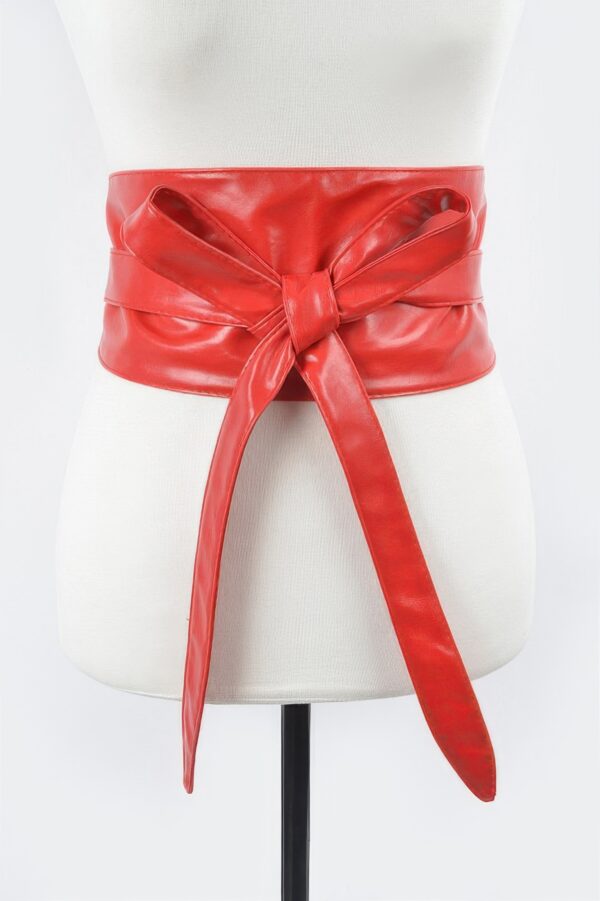 Tie Front Leather Belt – 5″ Wide Polyurethane
