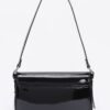 Enamel Flap Shoulder Bag – Chain Strap Accent