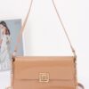 Enamel Flap Shoulder Bag – Chain Strap Accent