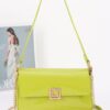 Enamel Flap Shoulder Bag – Chain Strap Accent