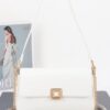 Enamel Flap Shoulder Bag – Chain Strap Accent