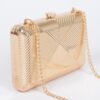 Vintage Metal Clutch – Geometric Metallic Finish