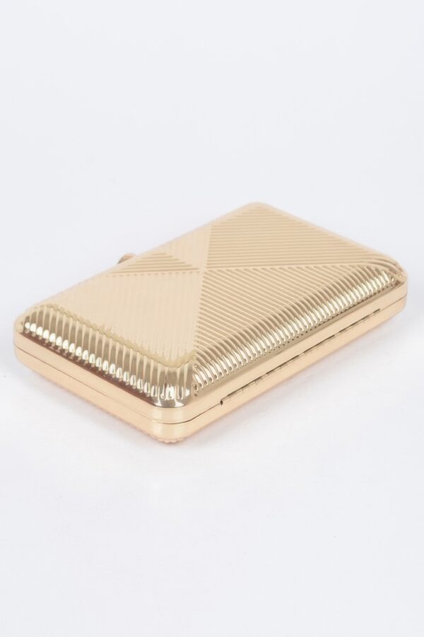 Vintage Metal Clutch – Geometric Metallic Finish