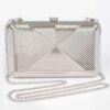 Vintage Metal Clutch – Geometric Metallic Finish
