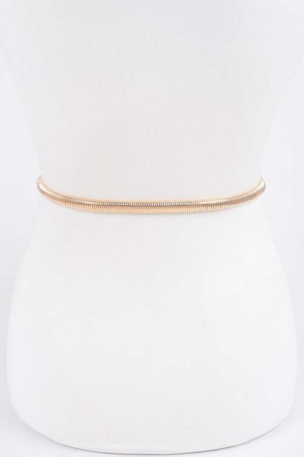 Slim Metal Stretch Belt with Textured Linked Iron