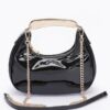 Enamel Metal-Handle Structured Clutch – Gold & Silver Accents