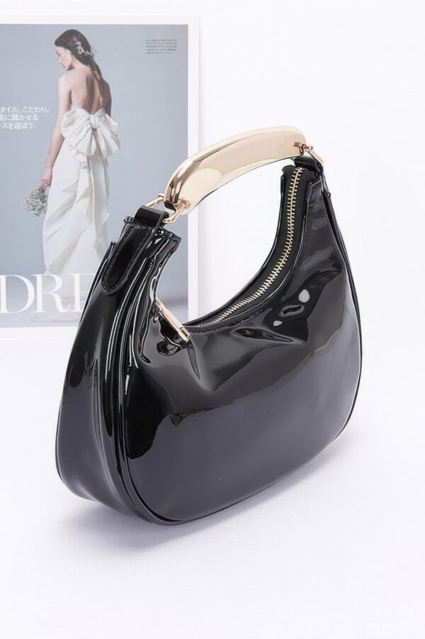 Enamel Metal-Handle Structured Clutch – Gold & Silver Accents