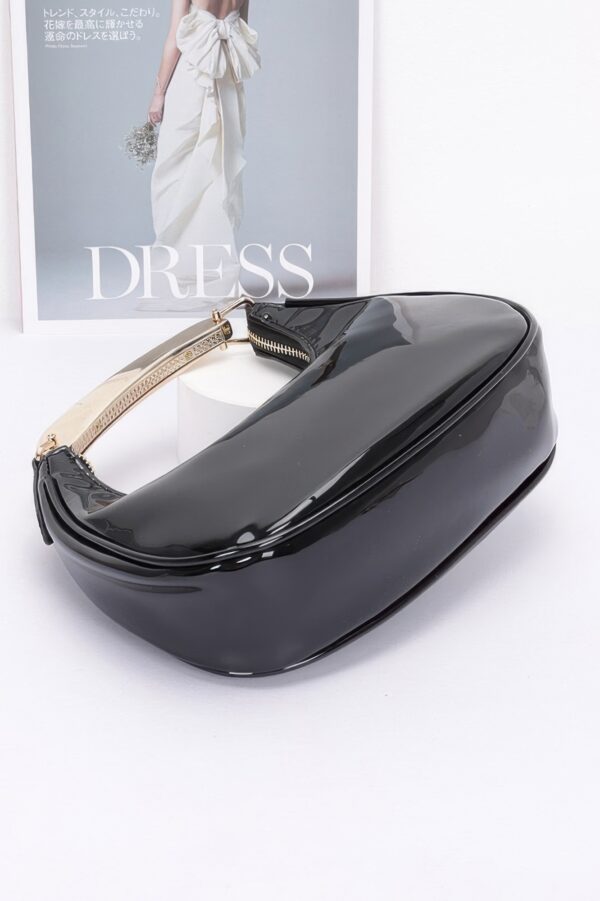 Enamel Metal-Handle Structured Clutch – Gold & Silver Accents