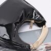 Enamel Metal-Handle Structured Clutch – Gold & Silver Accents