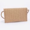 Sunshine Bow Faux Straw Ribbon Flap Clutch