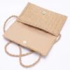 Sunshine Bow Faux Straw Ribbon Flap Clutch