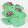 Cactus Faux Leather Crossbody Bag – Green with Pink Flowers