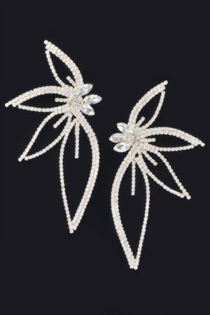 Rhinestone Flower Drop Earrings – Cascading Floral