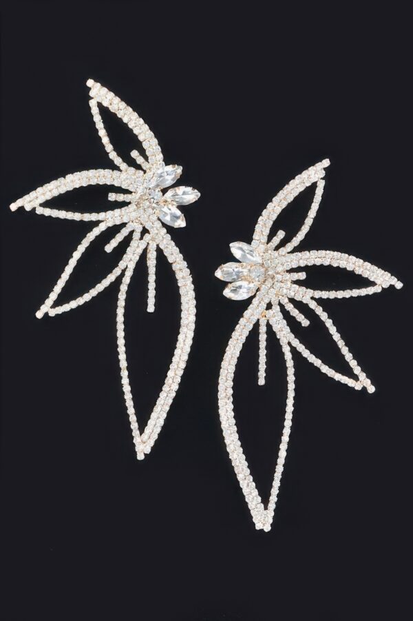 Rhinestone Flower Drop Earrings – Cascading Floral