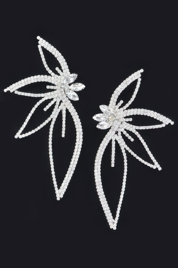Rhinestone Flower Drop Earrings – Cascading Floral