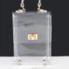 Clear PVC Top-Handle Flap Clutch – Mixed Metal Accents