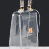 Clear PVC Top-Handle Flap Clutch – Mixed Metal Accents