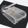 Clear PVC Top-Handle Flap Clutch – Mixed Metal Accents