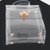 Clear PVC Top-Handle Flap Clutch – Mixed Metal Accents