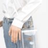 Clear PVC Top-Handle Flap Clutch – Mixed Metal Accents