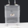 Clear PVC Top-Handle Flap Clutch – Mixed Metal Accents