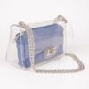Clear Crossbody Bag with Removable Denim Pouch