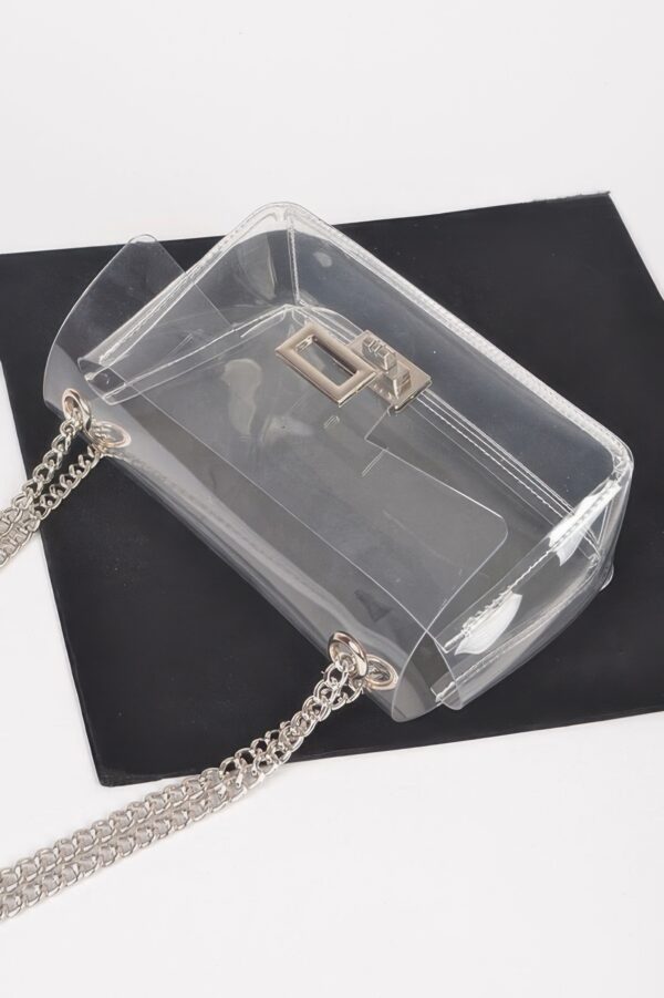 Clear Crossbody Bag with Removable Denim Pouch