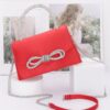 Rhinestone Ribbon-Handle Flap Handbag – Polyurethane