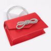 Rhinestone Ribbon-Handle Flap Handbag – Polyurethane