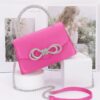 Rhinestone Ribbon-Handle Flap Handbag – Polyurethane