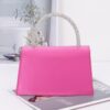 Rhinestone Ribbon-Handle Flap Handbag – Polyurethane