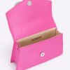 Rhinestone Ribbon-Handle Flap Handbag – Polyurethane
