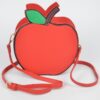Apple Clutch with Stem & Leaf Detail – PU Novelty Bag