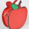 Apple Clutch with Stem & Leaf Detail – PU Novelty Bag