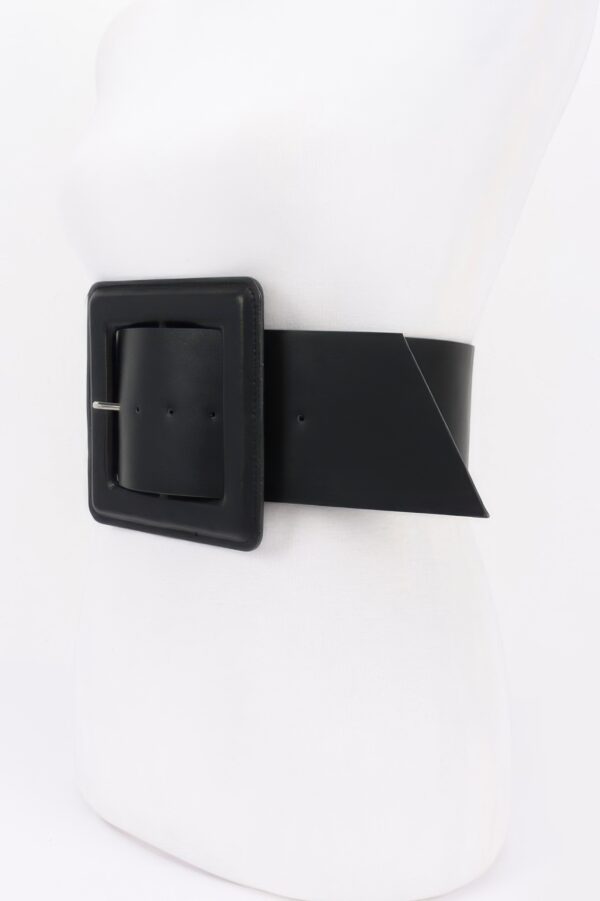 Faux Leather Plus-Size Waist Belt with Square Buckle