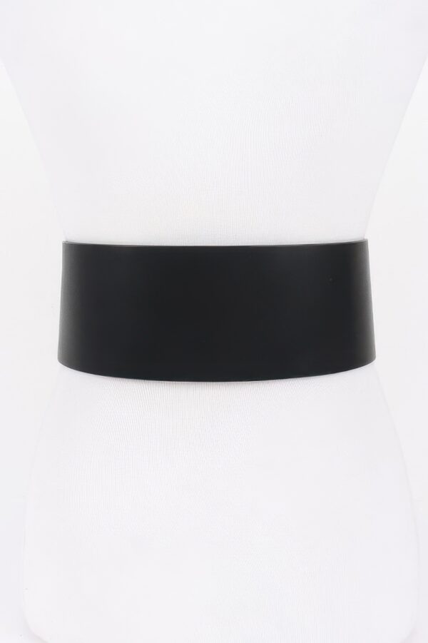 Faux Leather Plus-Size Waist Belt with Square Buckle