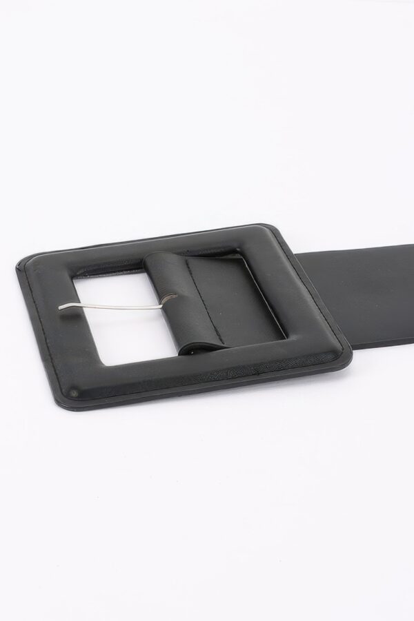 Faux Leather Plus-Size Waist Belt with Square Buckle