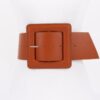 Faux Leather Plus-Size Waist Belt with Square Buckle