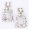 Cluster Faceted Stone Drop Earrings – Geometric Shine