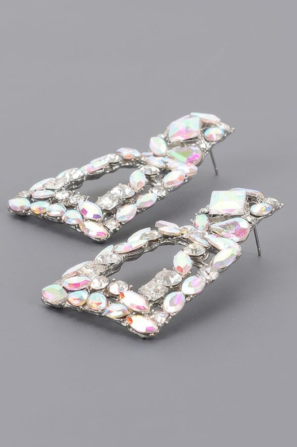 Cluster Faceted Stone Drop Earrings – Geometric Shine
