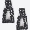 Cluster Faceted Stone Drop Earrings – Geometric Shine