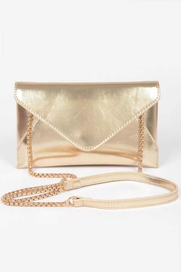 Metallic Small Envelope Clutch – Polyurethane Shimmer