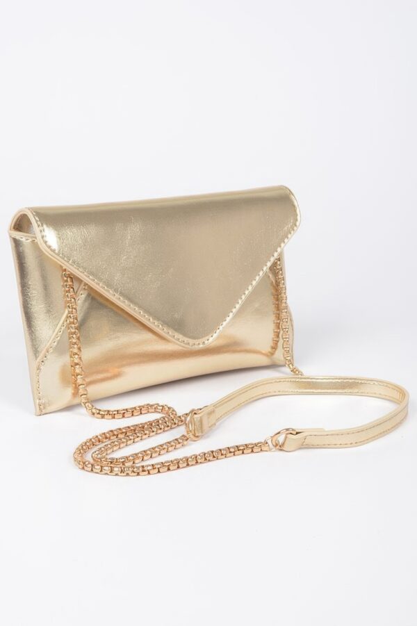 Metallic Small Envelope Clutch – Polyurethane Shimmer