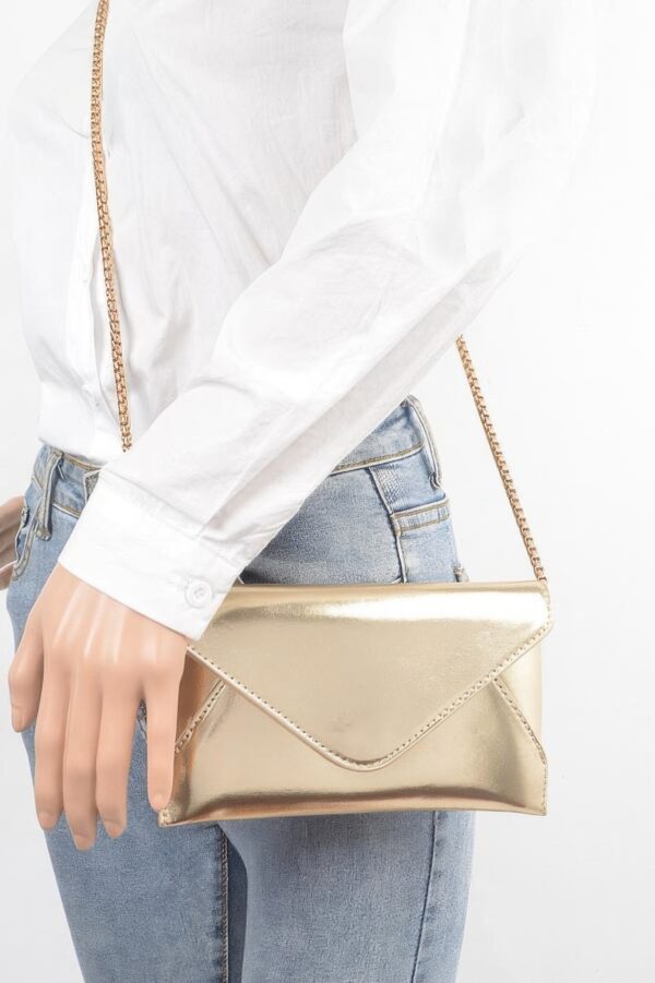 Metallic Small Envelope Clutch – Polyurethane Shimmer