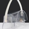 Clear Rhinestone Top-Handle Flap Bag