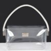 Clear Rhinestone Top-Handle Flap Bag