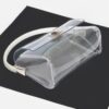Clear Rhinestone Top-Handle Flap Bag