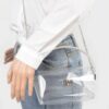 Clear Rhinestone Top-Handle Flap Bag